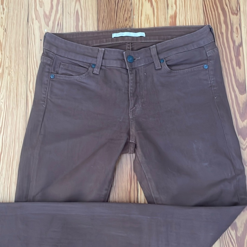 Vince wax coated skinny ankle jeans